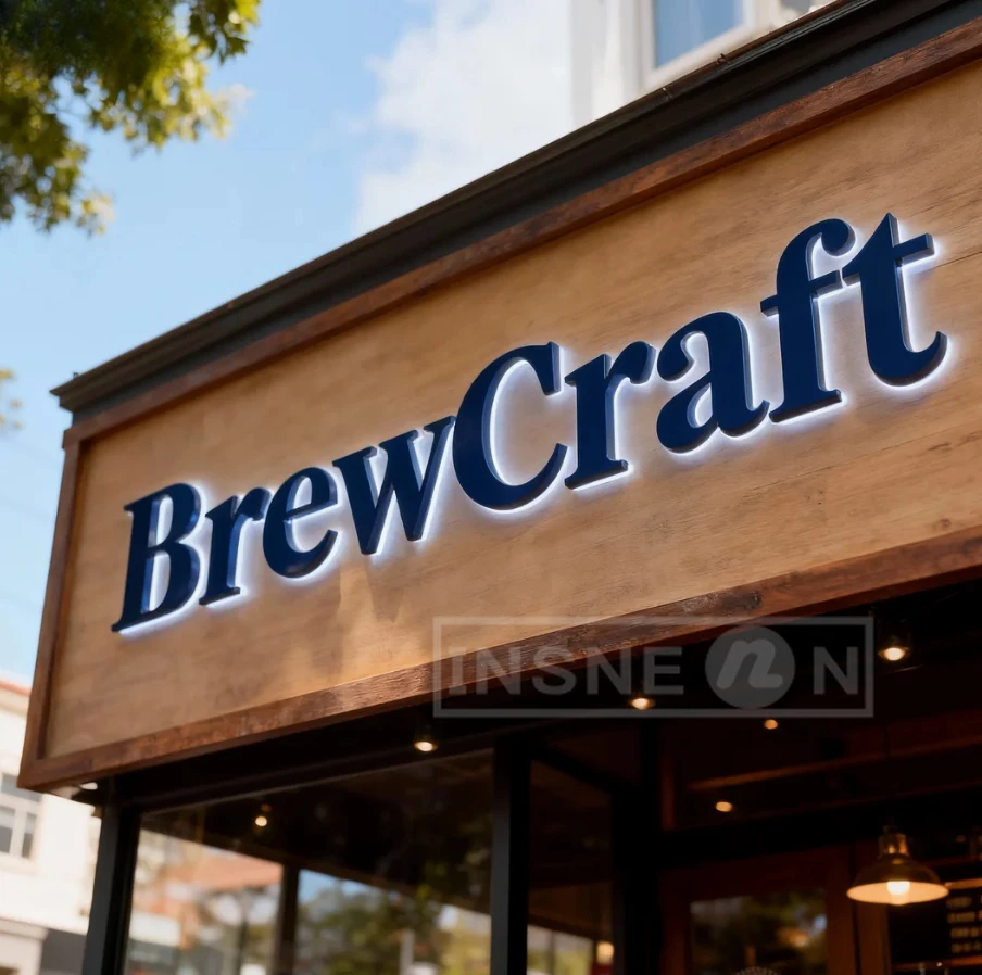 علامات معدنية مخصصة لافتات الأعمال هالة في الهواء الطلق حامل مضاءة شعار الإعلان واجهة المتجر الخلفية لافتة Led صالون #4