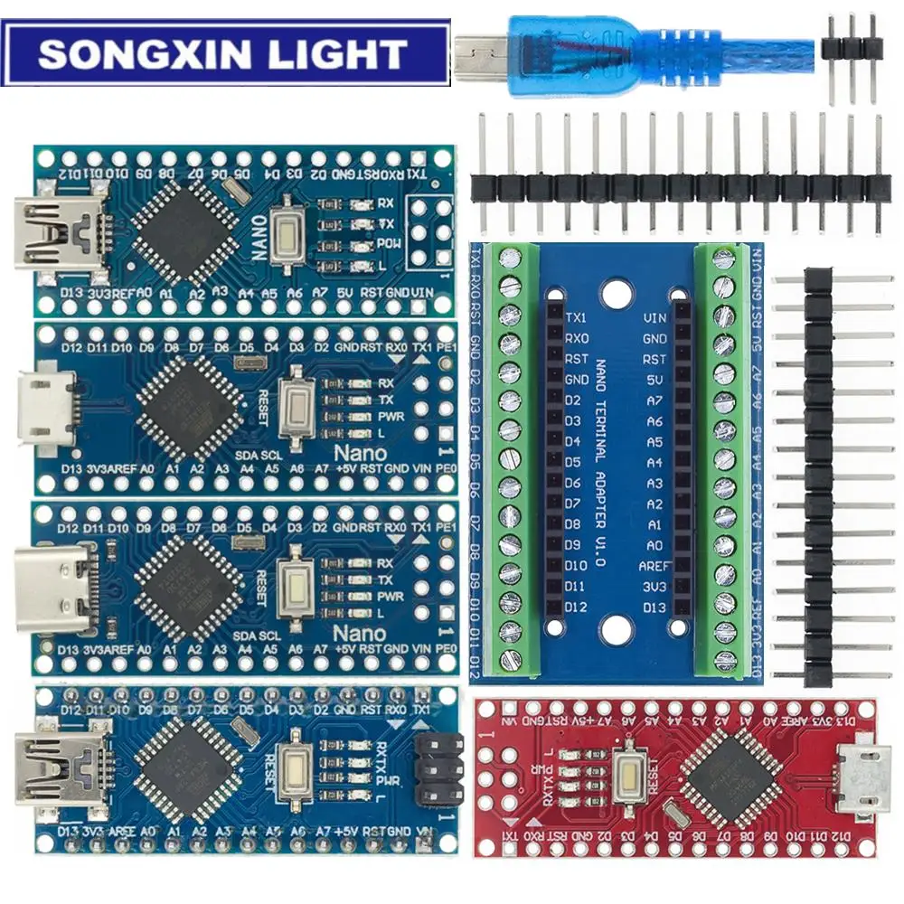 Micro/Mini/Type-C USB With the bootloader compatible for Arduino Nano 3.0 controller CH340 USB driver 16Mhz Nano v3.0 ATMEGA328P
