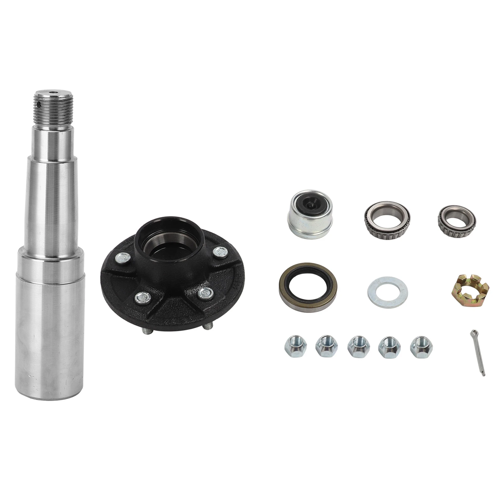 

Trailer Axle Kit 3500 Lb 25mm To 35mm Robust Metal Trailer Idler Hub Kit Anti Shaking 5 Studs 4.5in Bolts for Cargo Boat