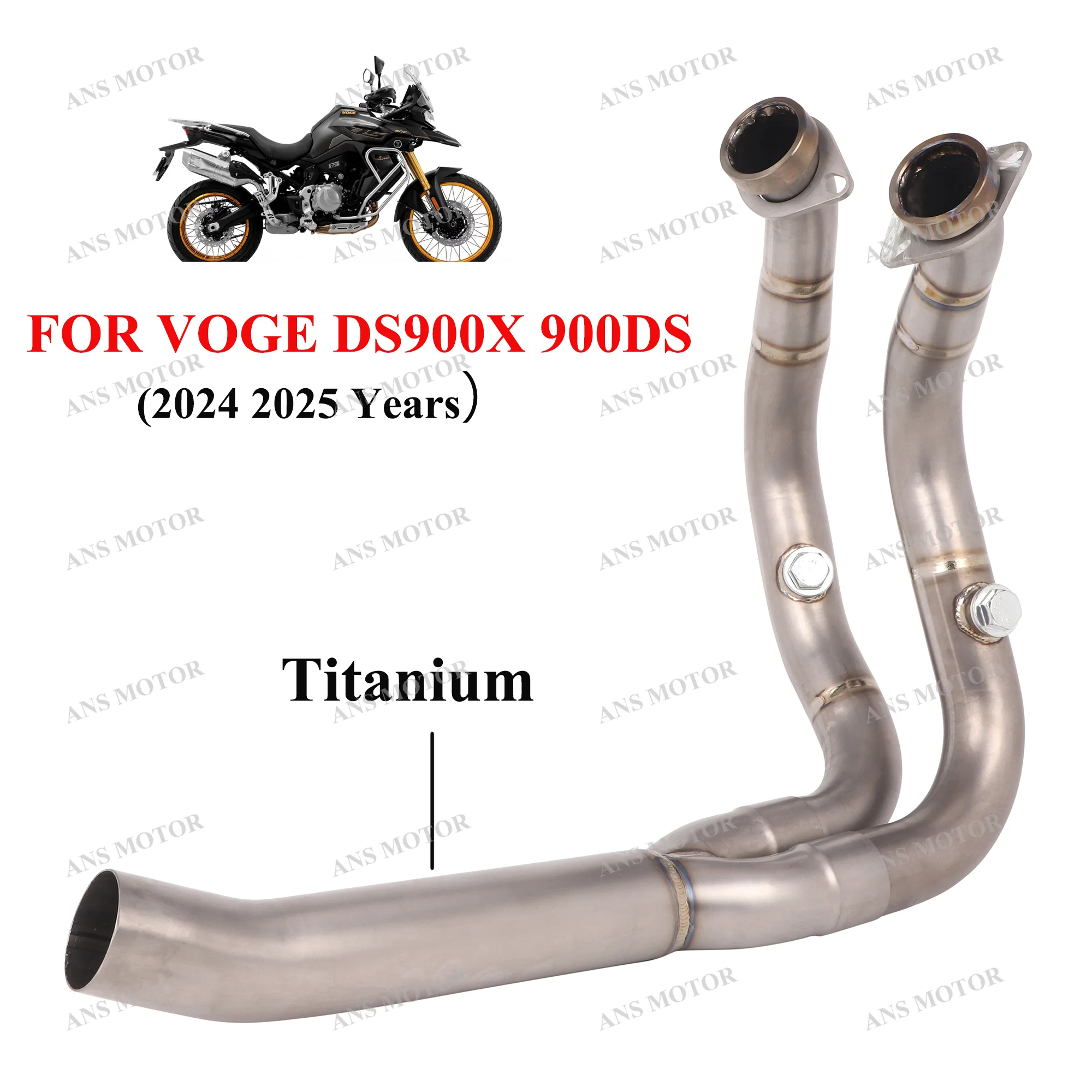 Escape For VOGE DS900X 2024 2025 Motorcycle Exhaust Front Link Pipe Original Connect Titanium