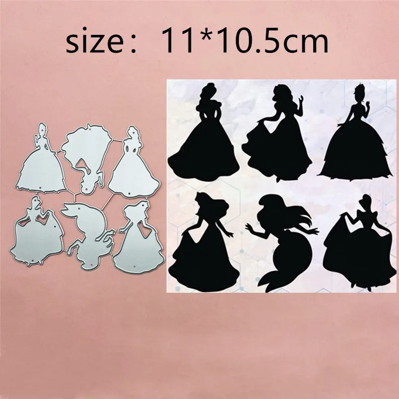 

6Pcs Ballet Mermaid Girl Metal Cut Dies Stencils for Scrapbooking Stamp/Photo Album Decorative Embossing DIY Paper Cards