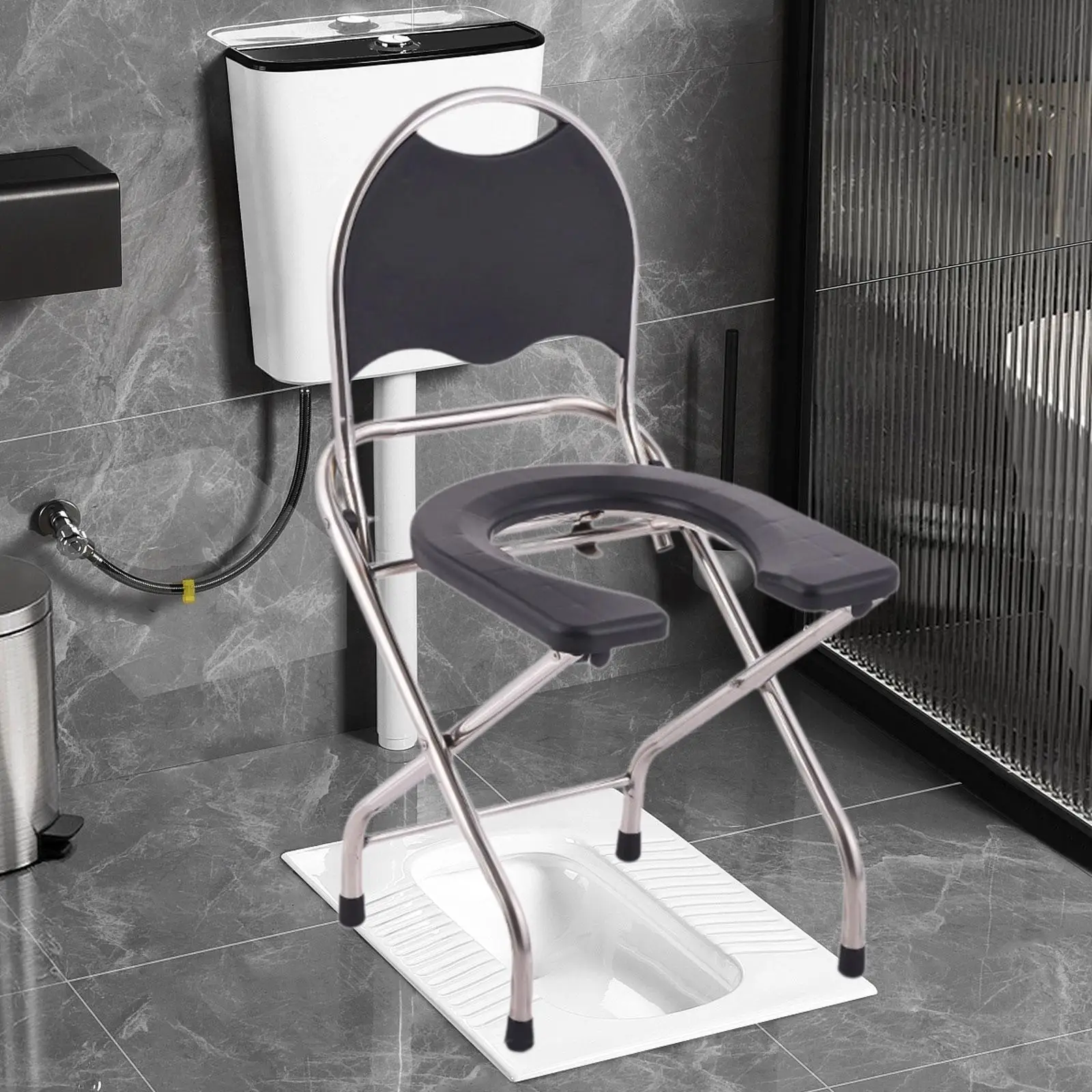 

Portable Toilet Seniors Folding Toilet Seat for Trips RV Travel Truck Toilet