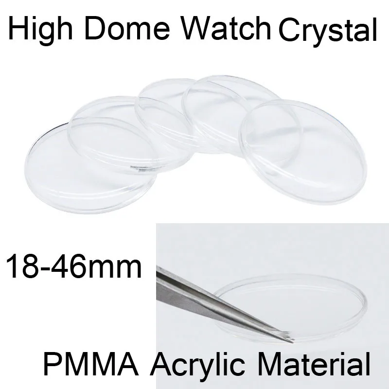 1mm Round Pot Shape 18mm-46mm Diameter High Dome Watch Glass Crystal Transparent Crystal Watch Repair Parts