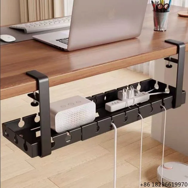 Under Desk Metal Cable Management Tray Stand Wire Organizer Rack for Home Office and School Use Single Tier