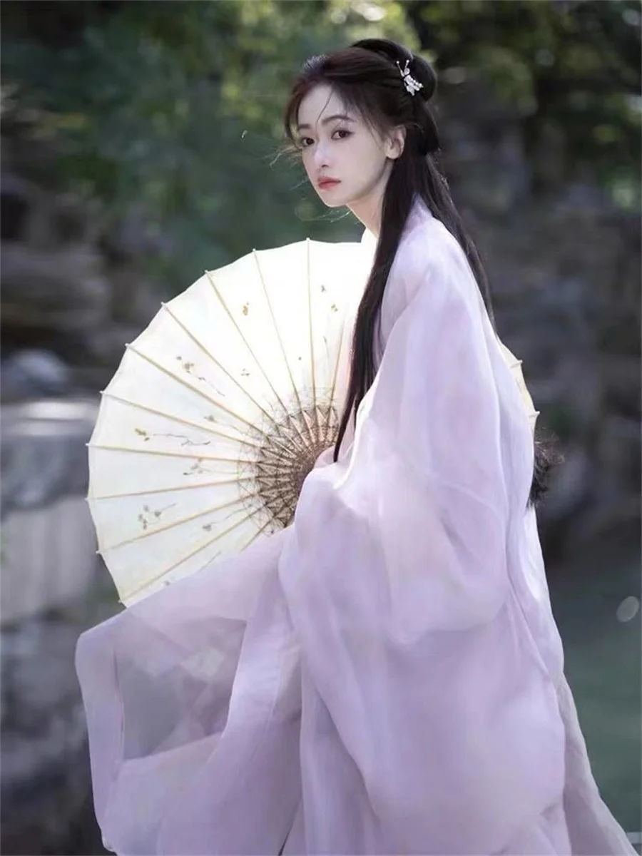 Hanfu Cina gaun wanita tradisional kuno Hanfu set karnaval peri kostum Cosplay ungu Hanfu gaun dansa