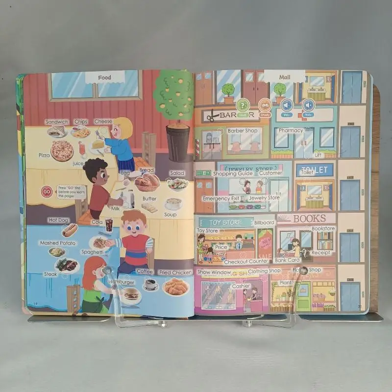 1 stks multifunctionele ebook montessori Engels woord leren machine elektronische leesboeken peuter baby educatief speelgoed