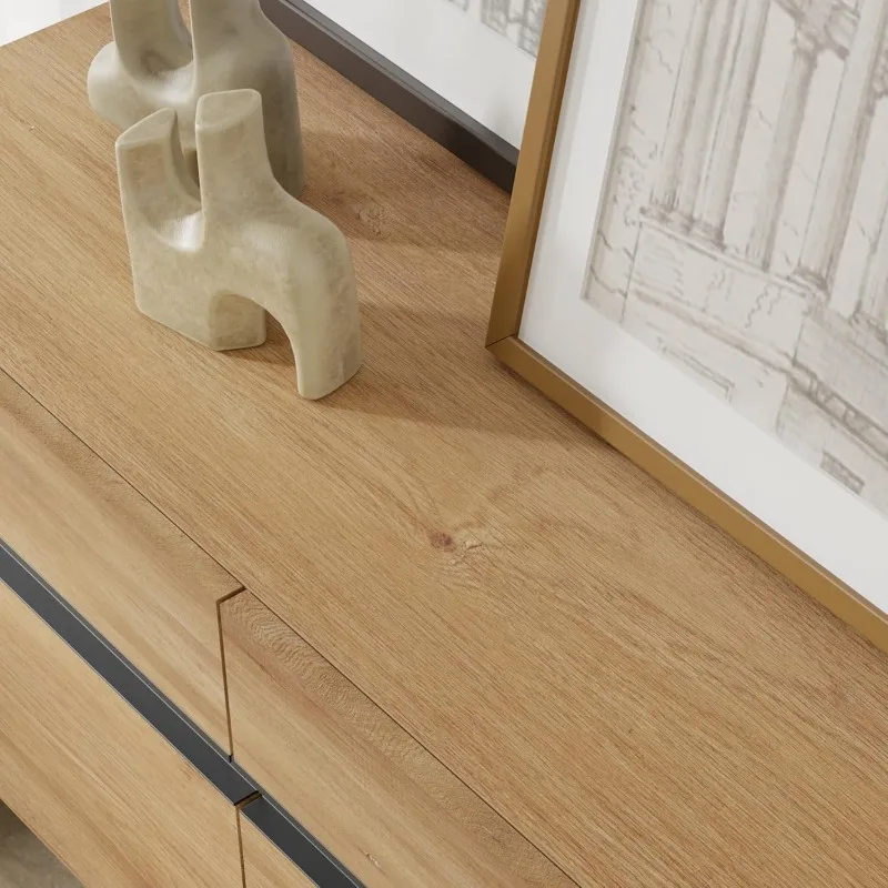 Soporte de TV moderno para televisores de hasta 110 pulgadas, mesa consola de TV de centro de entretenimiento de madera 3 en 1 con estantes ajustables y base de metal