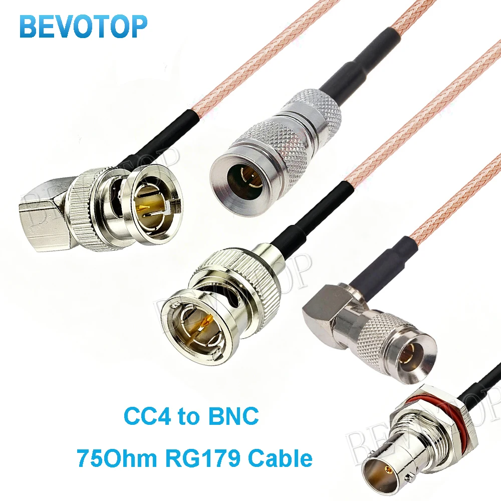 HD SDI Cable Straight BNC Male / Female to Mini BNC DIN 1.0/2.3 CC4 Male RG179 Pigtail 75 Ohm for Blackmagic HyperDeck Shuttle