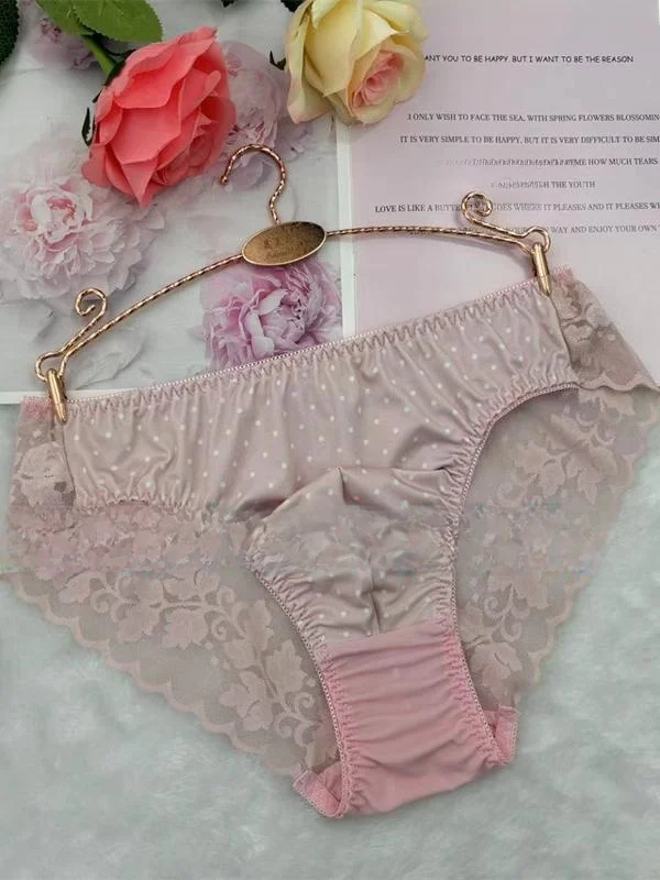 セクシーな透け感のある通気性のある伸縮性のあるメンズ下着、三角パンツ、ミッドウエスト、Uデザイン、ミルクシルク生地、花柄、ホームウェア