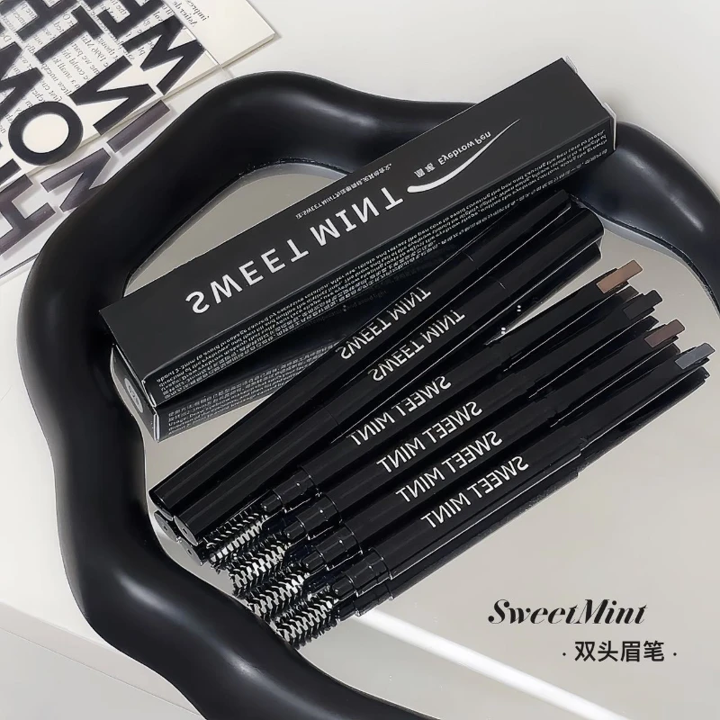 Crayon à sourcils gris marron rotatif, étanche, sans floraison, lisse, longue durée, pas facile à tacher, chaque sourcil est distinct, 1 pièce