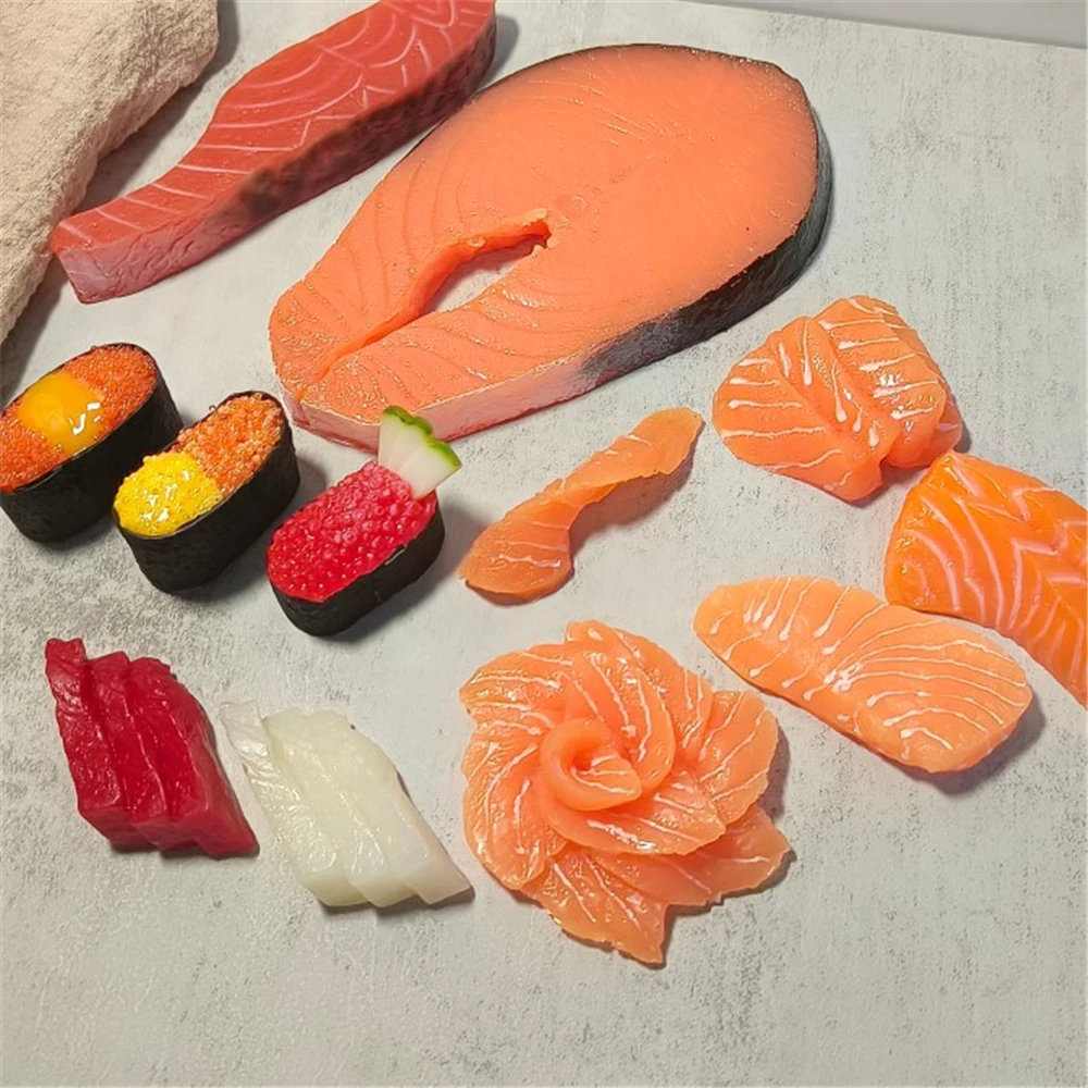 

Japanese food for simulation zushi Oshizushi Chirashi Temaki Gunkan Maki Nigiri Rice Sashimi tuna Salmon sushi model