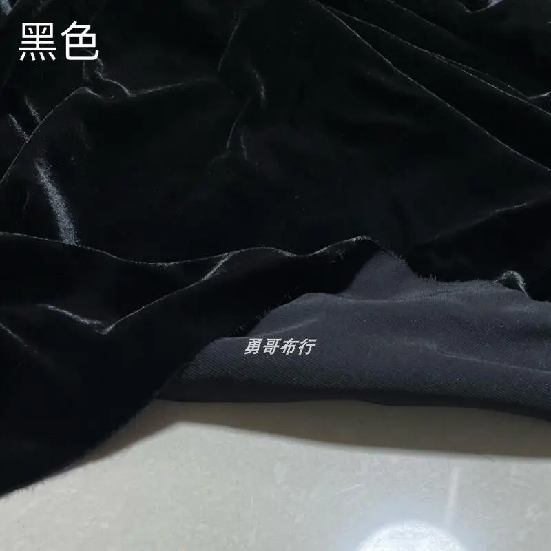 High-End Encryption Real Velvet Fabric Velvet Elastic Soft Wide-Leg Pants Cheongsam Small Suit Shirt Clothing Fabric