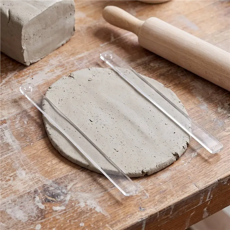 AC62-5 Pairs Clay Rolling Pin Guides For Dough Thickness 2/3/4/5/6Mm Polymer Clay Thickness Ruler Clay Roller Tools