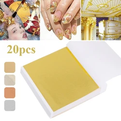 20 Pcs Gold Leaf Sheets: Versatile for DIY Nails, Painting, Resin Art, Gold-plated Furniture Decoration tissue paper silver foil
