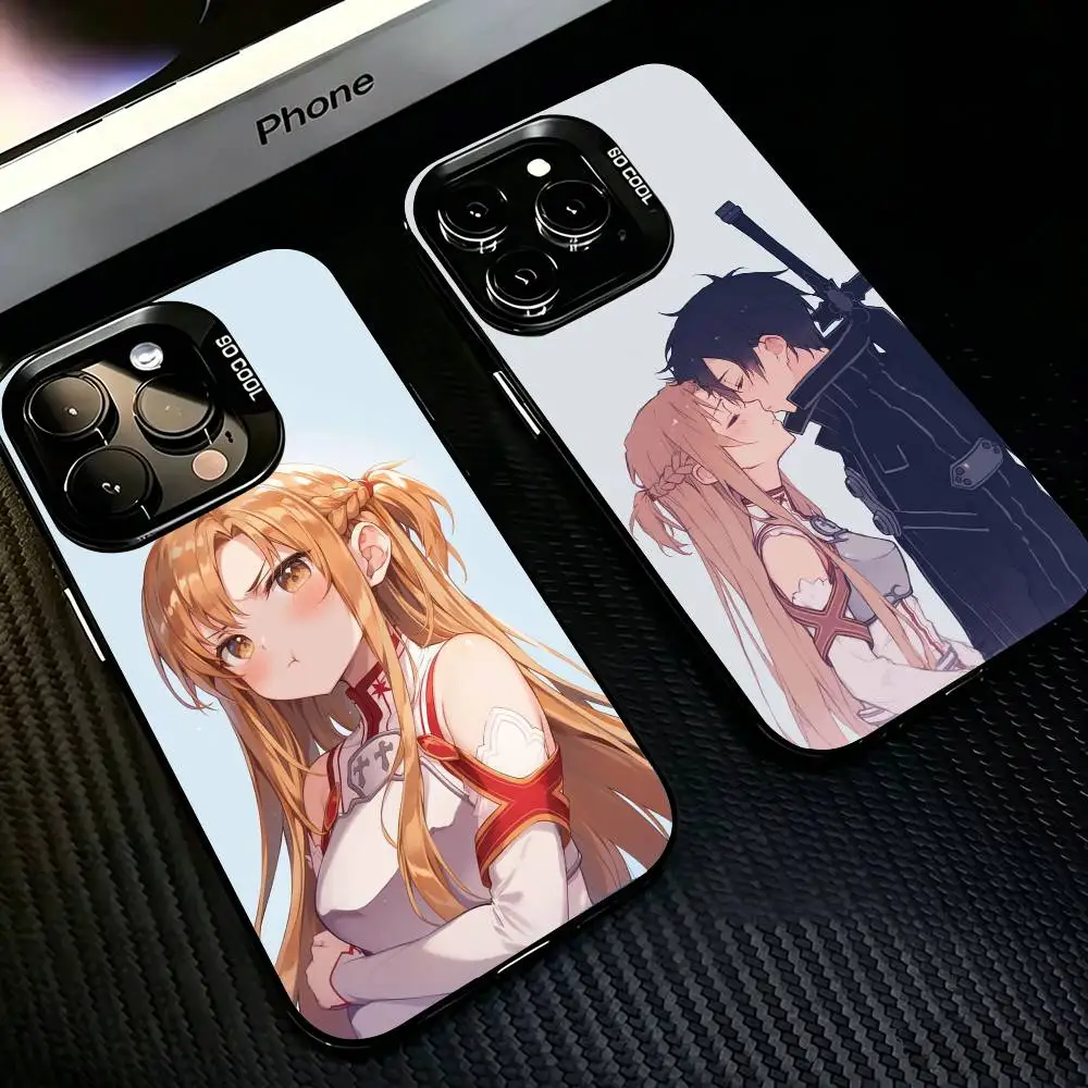 SAO Sparkling Asuna Phone Case For iPhone 17,16,15,14,13,12,11 Plus,Pro Max,XS,Colorful Silver Cover