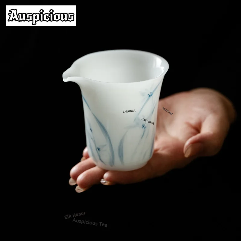 ZAEYORIA 140ml Ice Crystal Jade Ore Mud Orchid Tea Pitcher Tea Divider Chahai Dispenser Justice Cup Fair Mug Teaset Accessories
