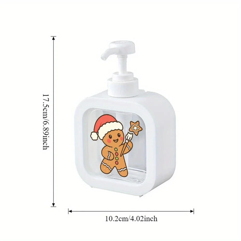 Gingerbread Christmas Soap Dispenser: Pump, wall-mounted – bathroom/kitchen, hand soap/lotion set.