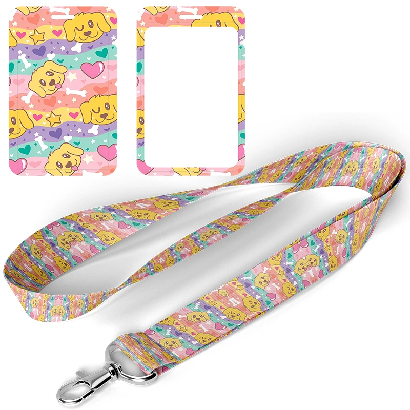 A2301 Cute Cartoon Dog Lanyard for Keys ID Credit Bank Card Cover Badge Holder Phone Charm Key Lanyard Keychain Accessories