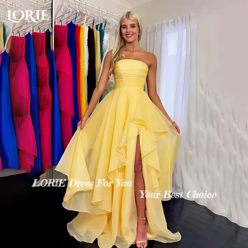 LORIE 겸손한 크레페 사우디 이브닝 드레스 섹시한 홀터 Sweetheat 인어 쉬폰 주름 아라비아 댄스 파티 드레스 맞춤형
