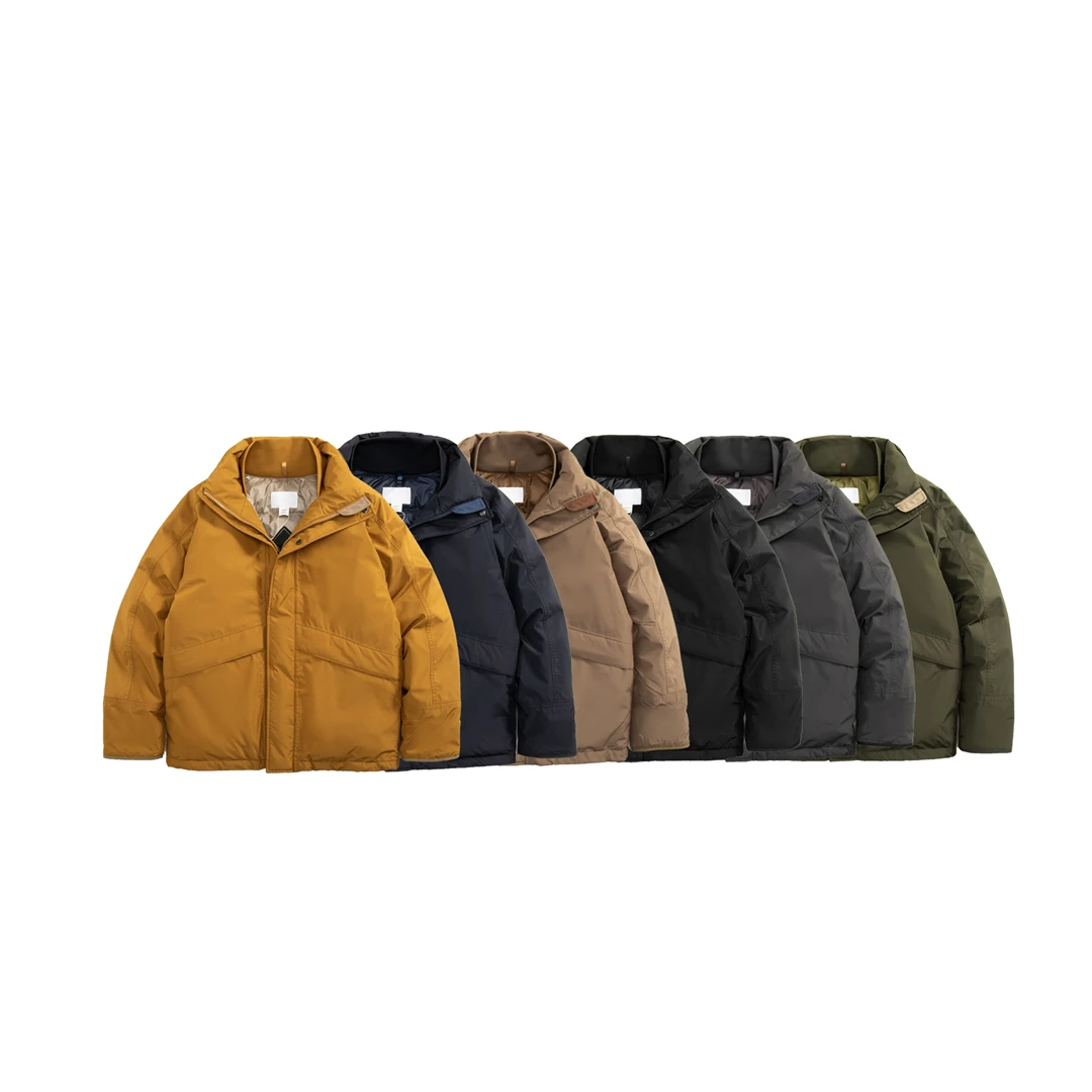 

Waterproof ort down Jaet Stand Collar Pred Polyester Fabric White Du down Filling Thiened Casual Sle