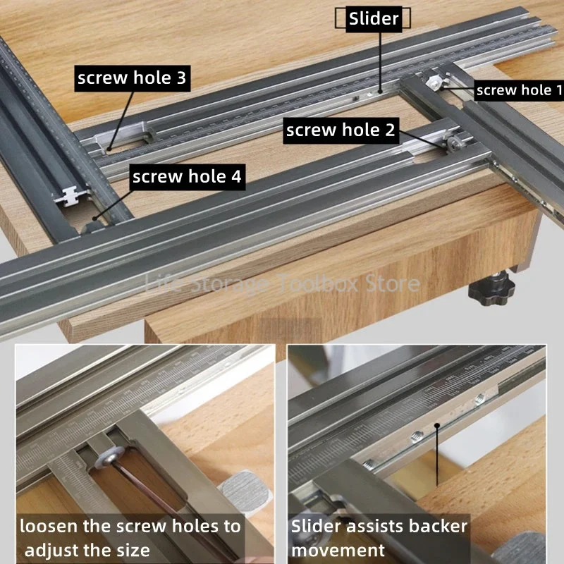 Imagem -04 - Jig Cutting Guide Rail para Woodworking Machine Milling Groove Gravura Ajustável Auxiliar Guia Bracket Ferramentas