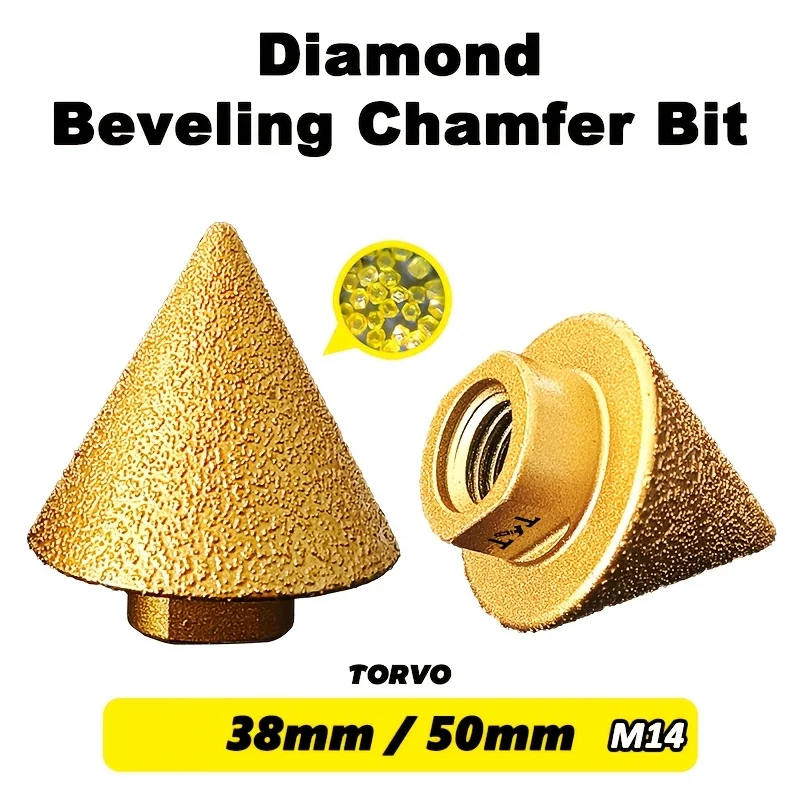 

M14 Thread Diamond Beveling Chamfer Bit 38/50mm Cone Punching Expanding Drill Bit Grinding Wheel Ceramic Tile Chamferer