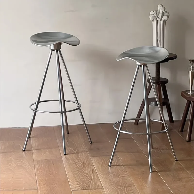 Jamaica Retro Swivel Bar Stool - Light Luxury Electroplated Metal High Stool for Home Designer Island Chair