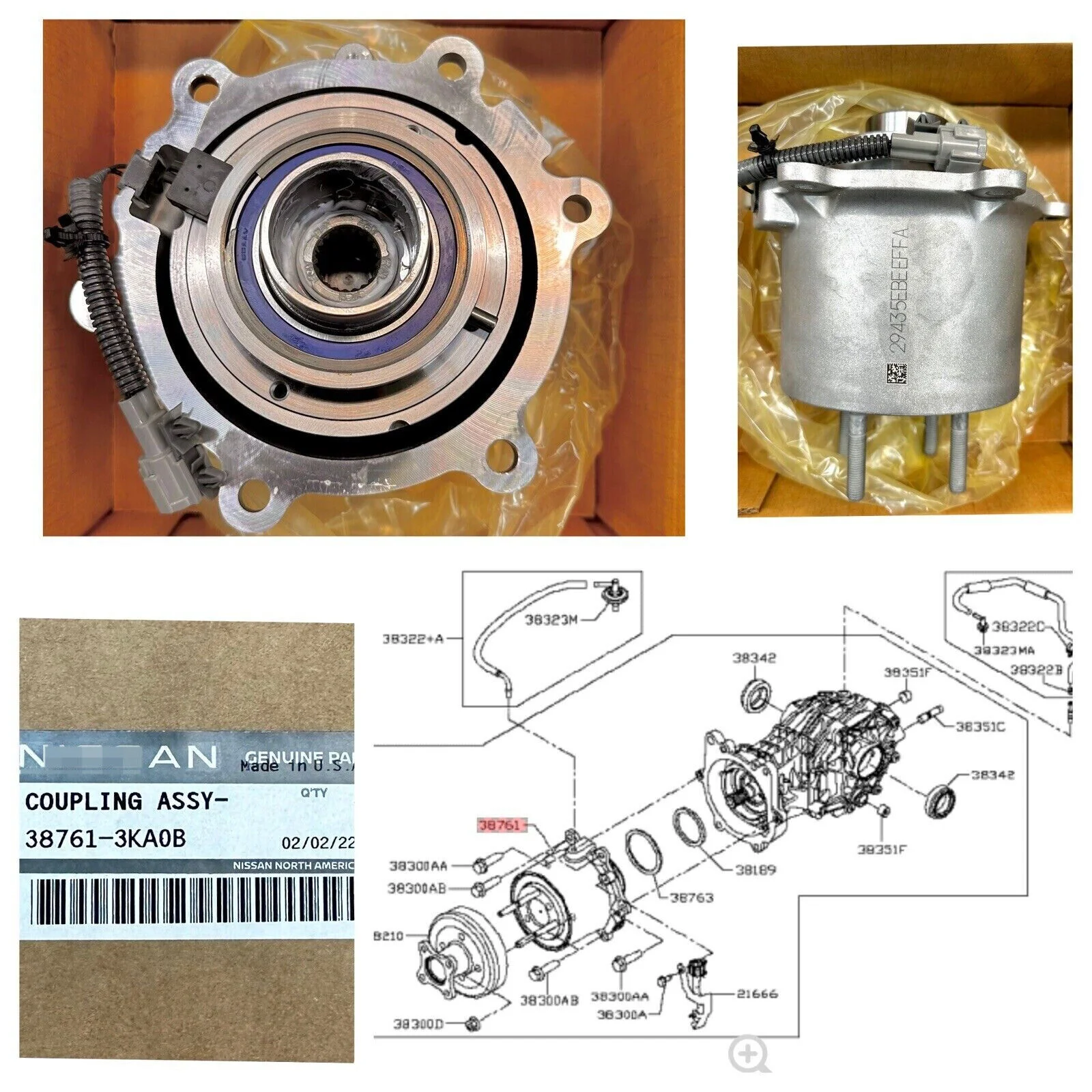 STPAT 38761-3KA0B 387613KA0B Rear Differential Coupling For Nissan Pathfinder R52 Infiniti JX35 QX60 L50 3.5L