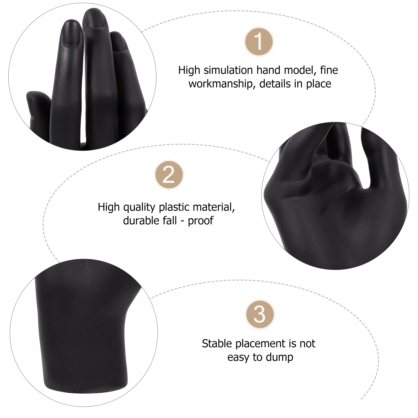 

Plastic H for Ring Display Black Right H Jewelry St Showpiece H Model Ring St Desktop Tabletop Shop Home