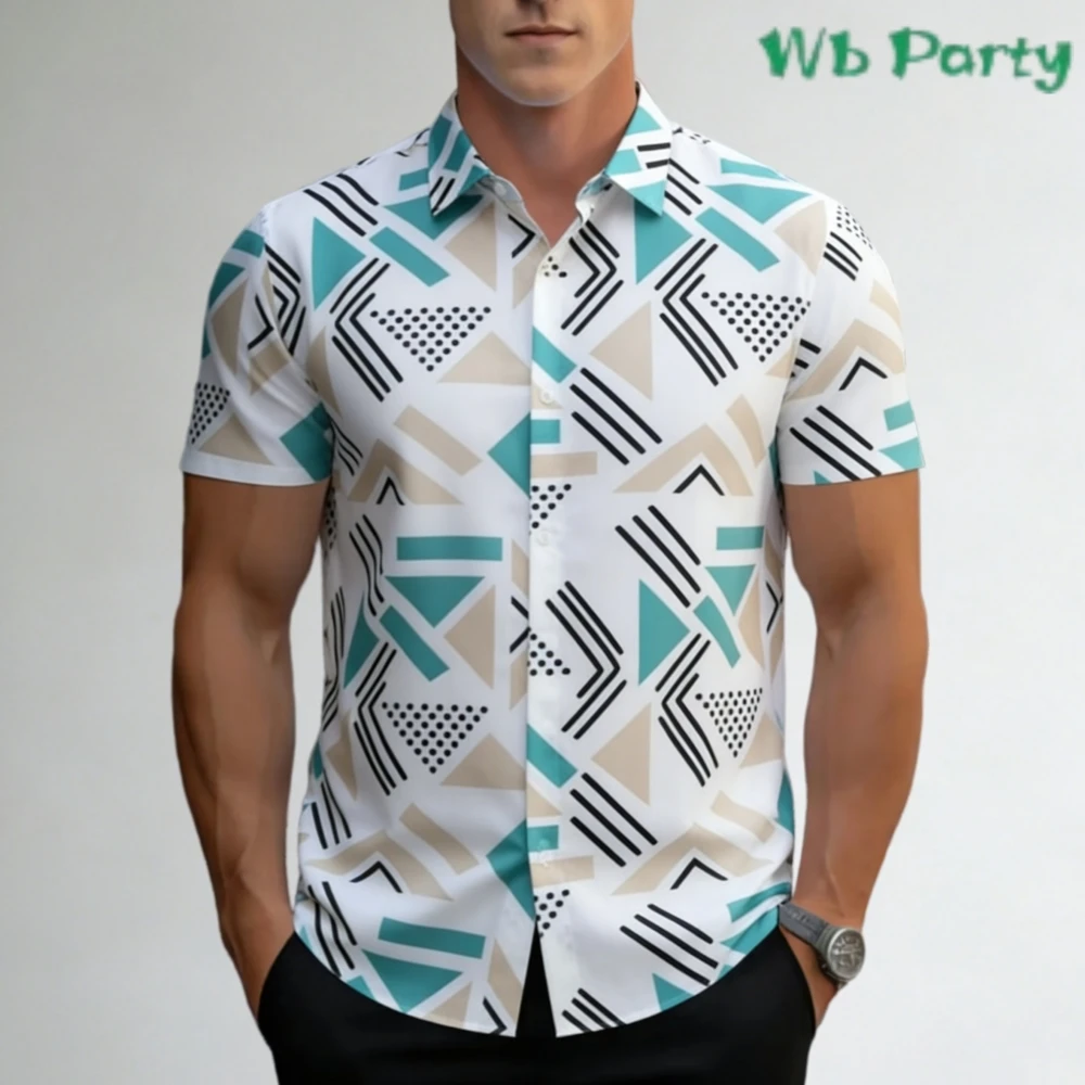 

Мужская рубашка с 3D-принтом, винтажный модный топ с коротким рукавом, пляжная спортивная рубашка, уличная гавайская рубашка с коротким рукавом, мужская одежда