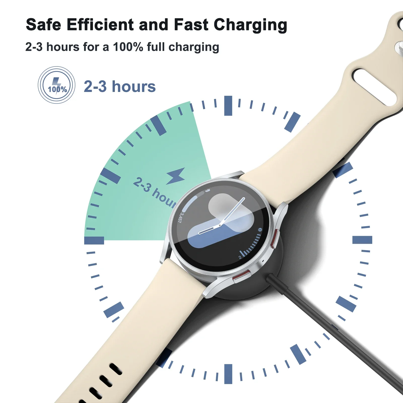 USB Charger For Samsung Galaxy Watch FE 7 6 5 4 40/44mm Magnetic Charging Cable For Galaxy Watch 4 6 Classic Active 2 Charger