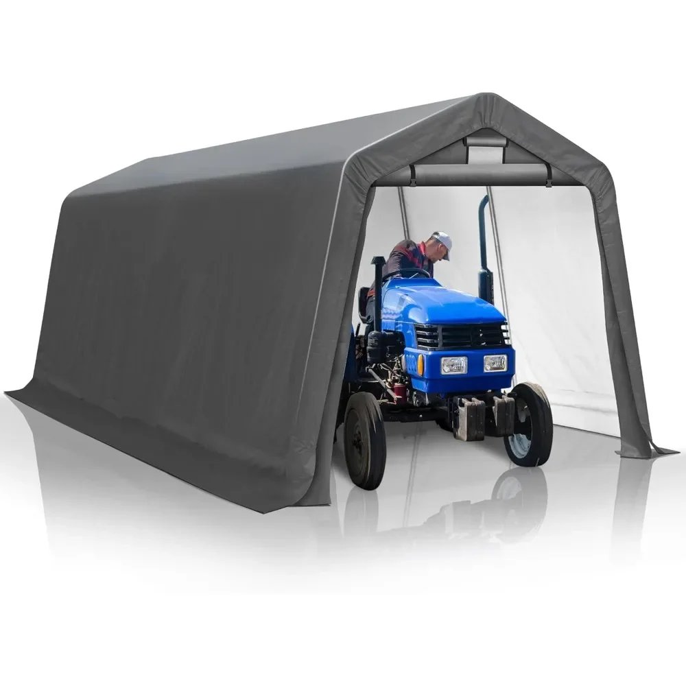 

8'x 14 'Outdoor Storage Shed with Rollable Ventilation Windows, Portable Garage Zipper Storage Shed