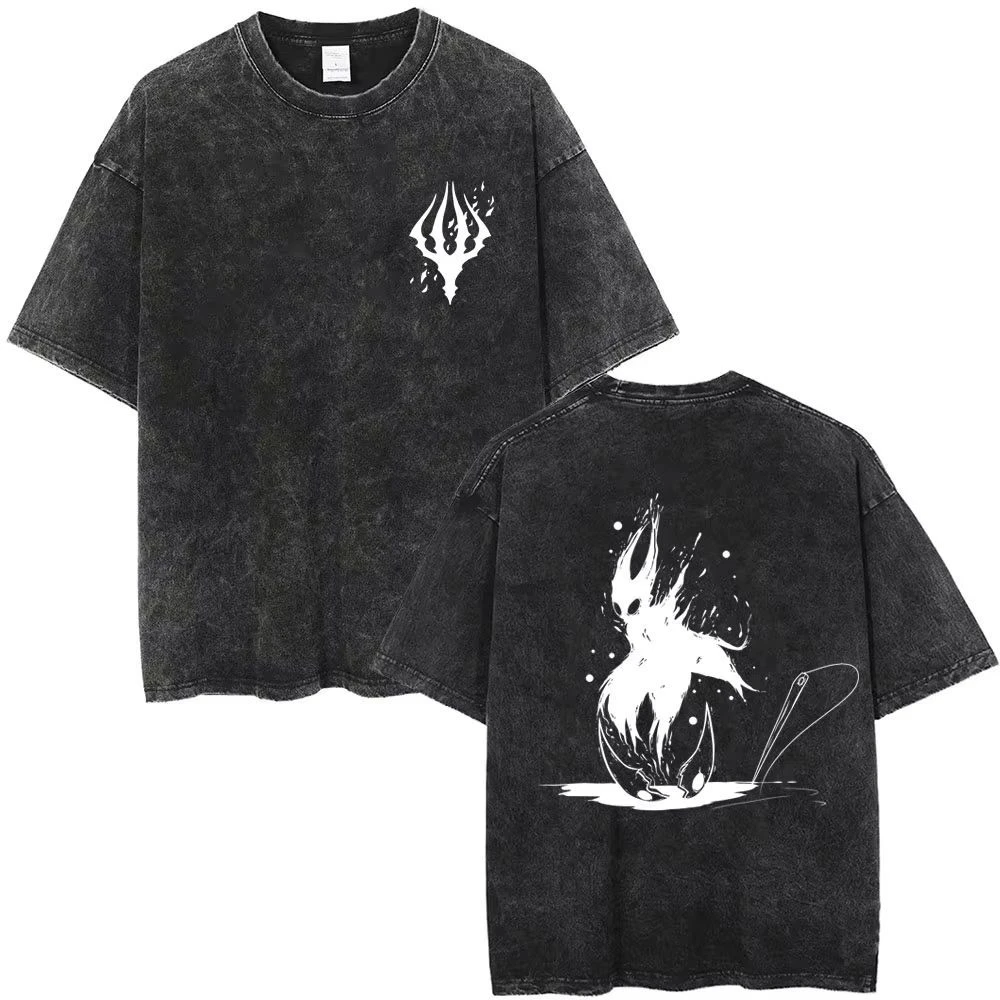 Summer Hollow Knight‌ Game-related Washable and Aged Short-sleeved T-shirts Loose Retro and Trendy Brand Half-sleeved