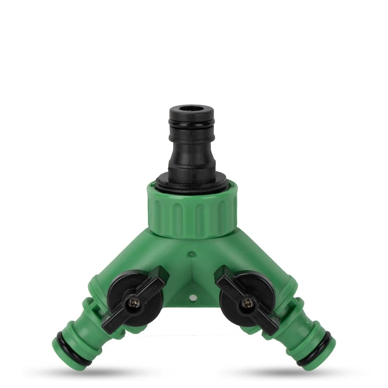 Garden Hose Splitter 2 Way Valve with Switch Quick Connect Water Divider Adapter for Outdoor Irrigation Lawn Gardening