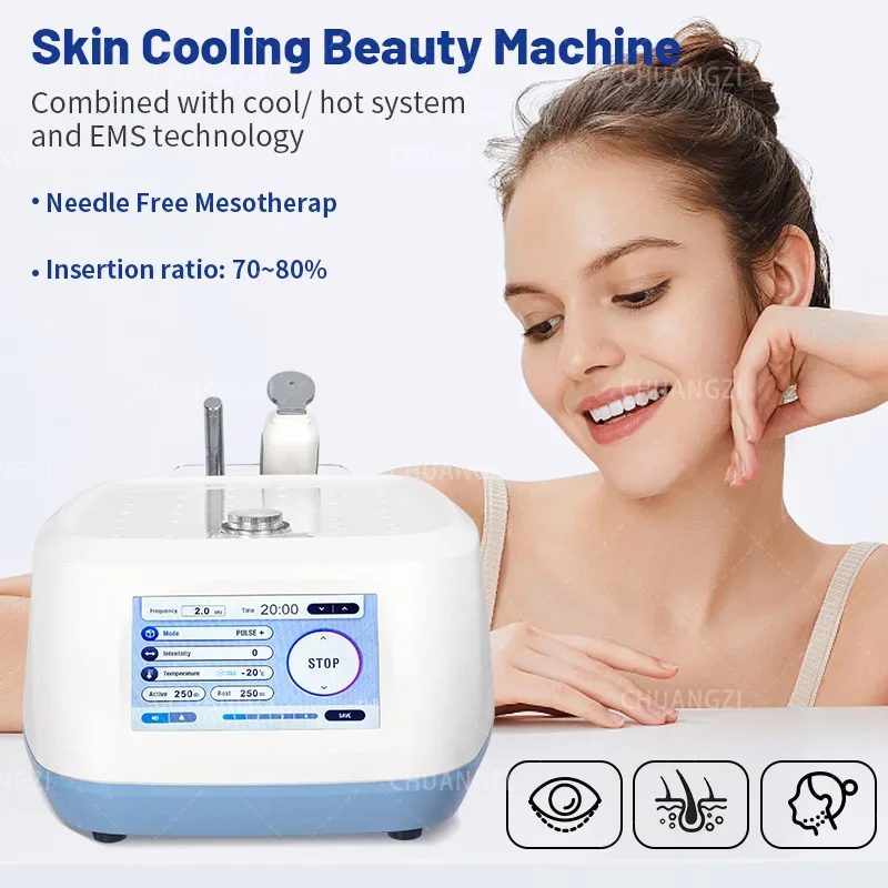 

Portable D-Cool Skin Rejuvenation Machine Hot And Cold Puffines Machine With Ems For Facial Tightening Mouisture Electroporation