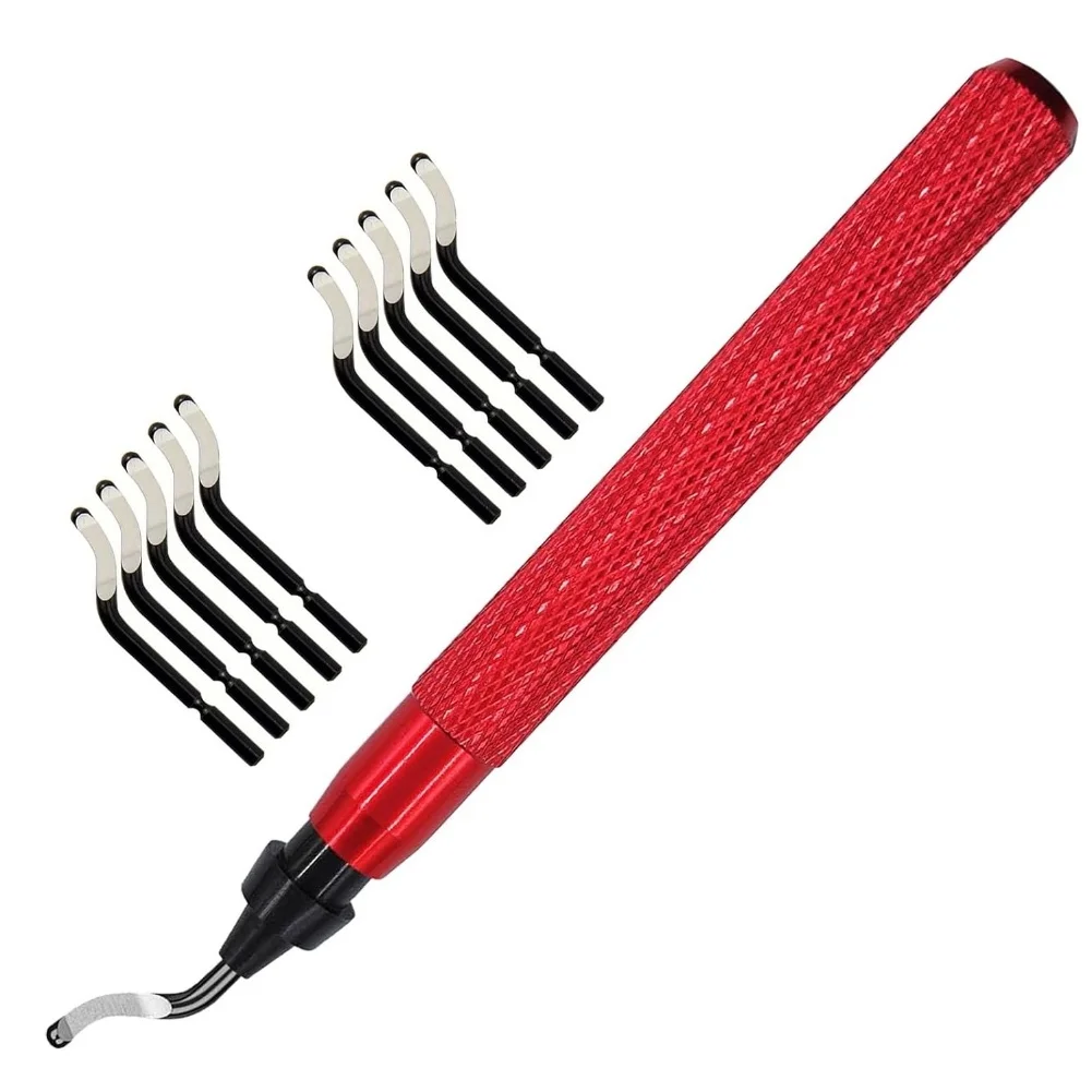 Deburring Tool with 360 Degree Rotating Blades for Plastic Aluminum Wood and Metal Burr Removal Featuring Tempered Steel Blades