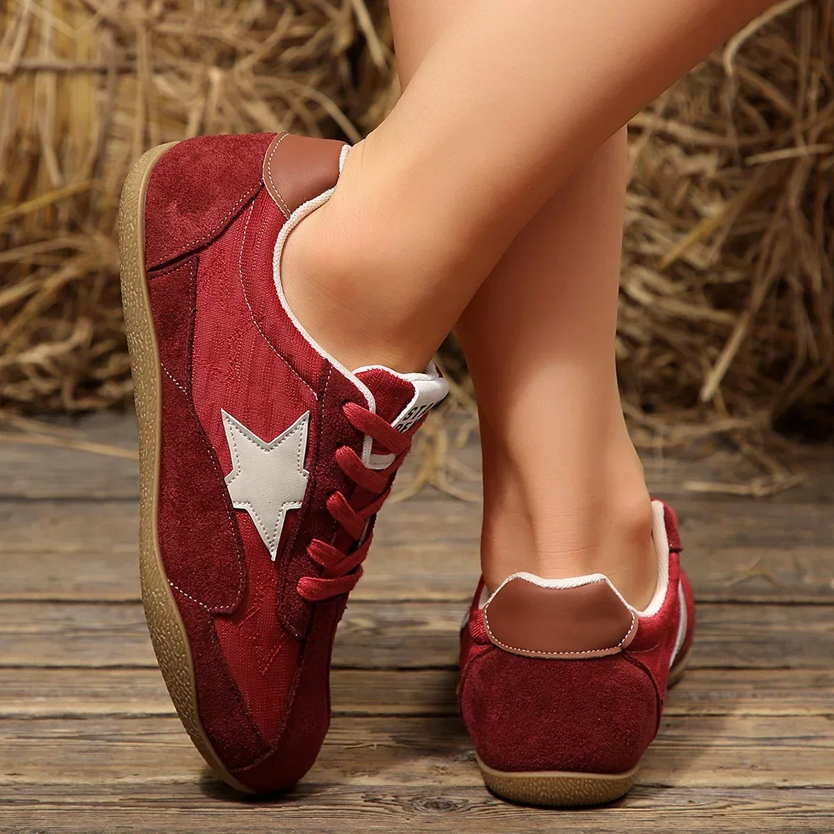 Neue Damen-Sneaker aus Canvas mit Muster, Damen-Freizeitschuhe, Damen-Sneaker, flache Schnürschuhe, Zapatillas Mujer – Detail 12