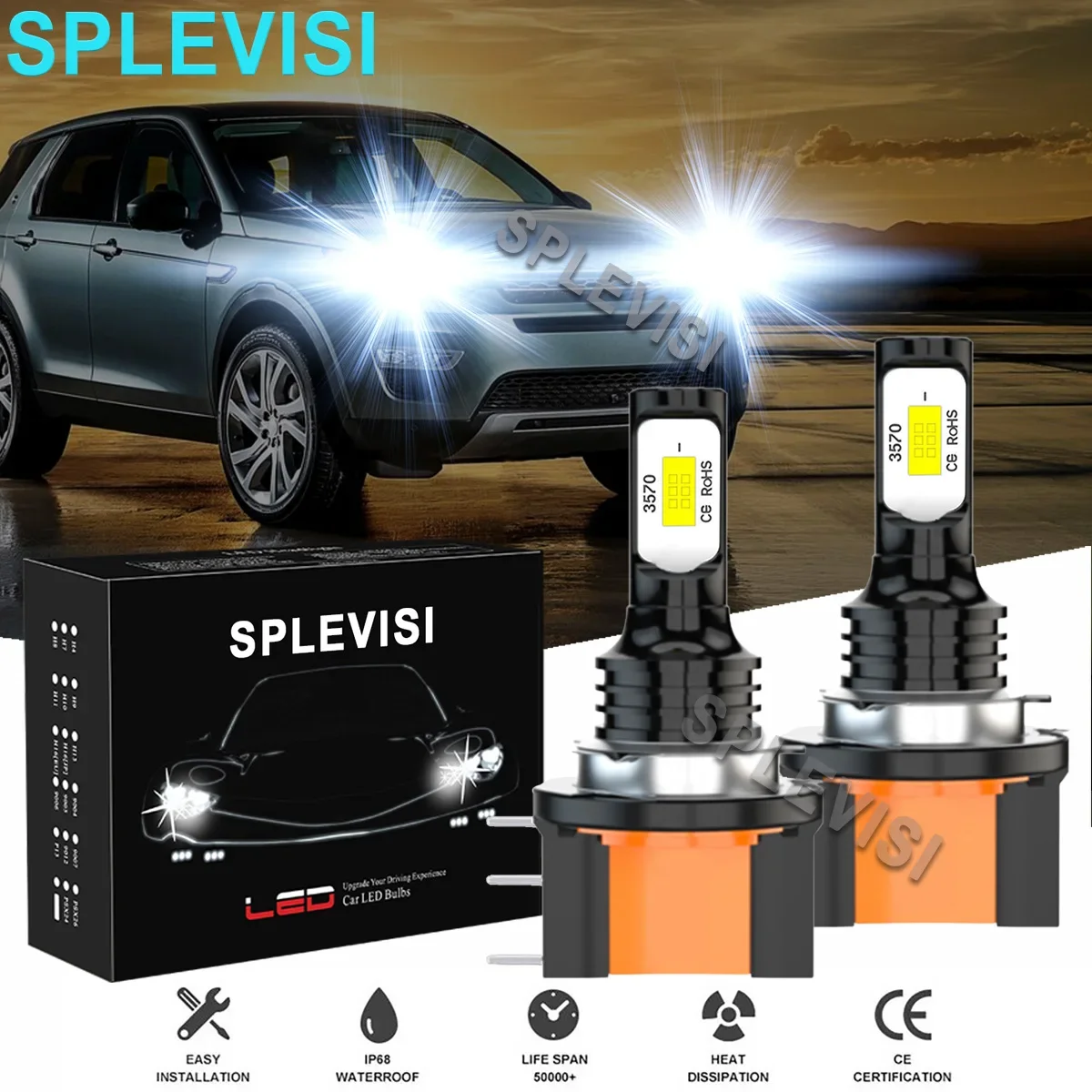 

2PCS White LED DRL light Headlight High Beam Bulbs 6000K For Discovery Sport 2014-2019 Porsche Macan 2014-2020 Fiat 124 2016-On