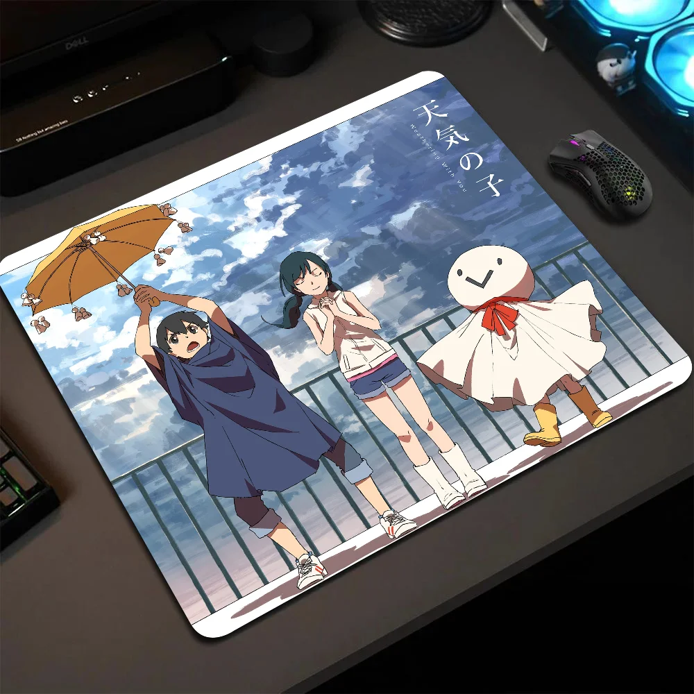 

Weathering With You Mousepad Small LockEdge Mouse Pad For Gamers Computer Desk Pad Rectangular Anti-slip Rubber