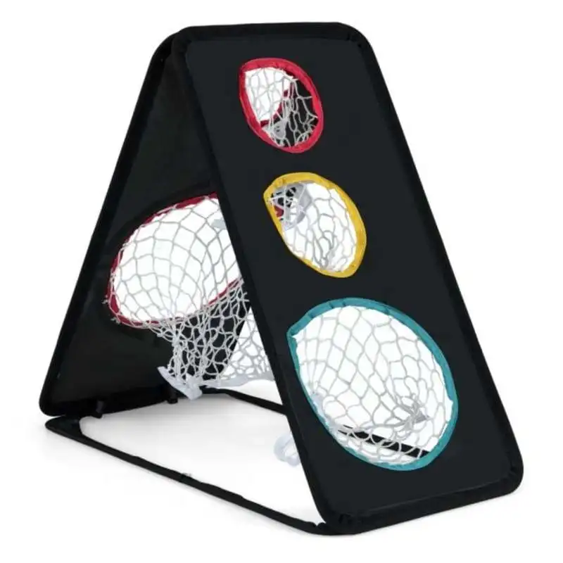 Dual Sided Golf Chipping Net, Triple Target Training System With 5 Target Holes, Backyard And Indoor Practice Aid For Skill Improvement, Durable Mesh Construction