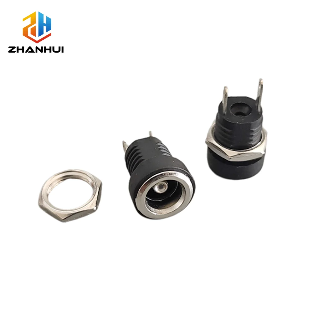 5/10pcs DC-022B DC Power Female Socket 3.5x1.3mm 5.5x2.1mm 5.5*2.5mm 2Pin Jack Hole Panel Mount Connector Adapter image 4