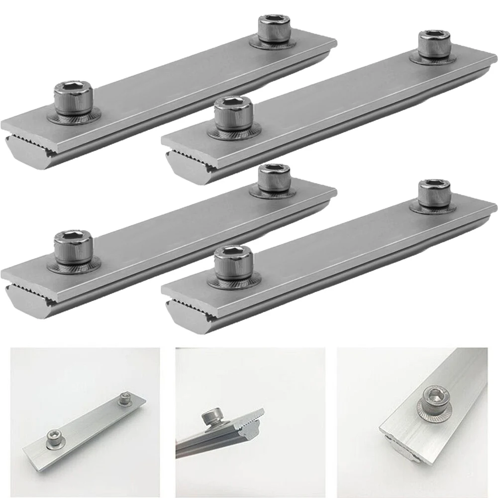 1/4/8Pcs Solar Module Rails Profile Connectors Aluminium Mounting Connection Photovoltaic Bracket Guide Rail Connector 14cm