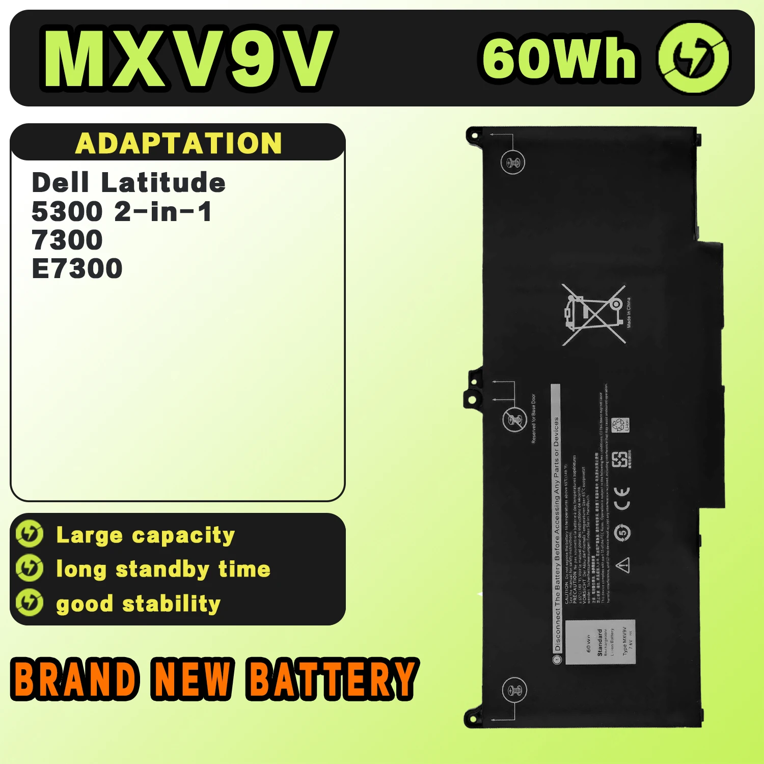 SAT batería del ordenador portátil para Dell MXV9V Latitude 5300 5310 7300 7400 E5300 E5310 E7300 E7400 Latitude 5300 5310 2 en 1 inspiron 7300