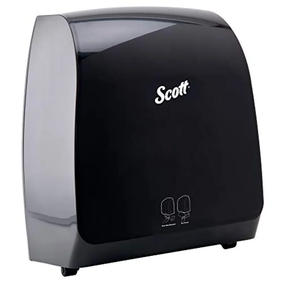 Hard Roll Paper Towel 34348 Black Wall Mounted for ScottPro Blue Core Commercial Hand Towels (Qty 1