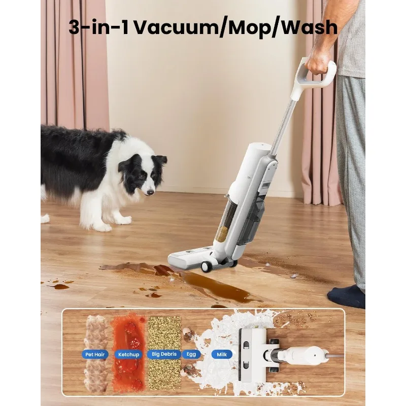 Proscenic F10 Pro Wet Dry Vacuum Cleaner Cordless and Vacuum Mop, 3-in-1 Vacuum/Mop/Wash&One-Button Auto Self