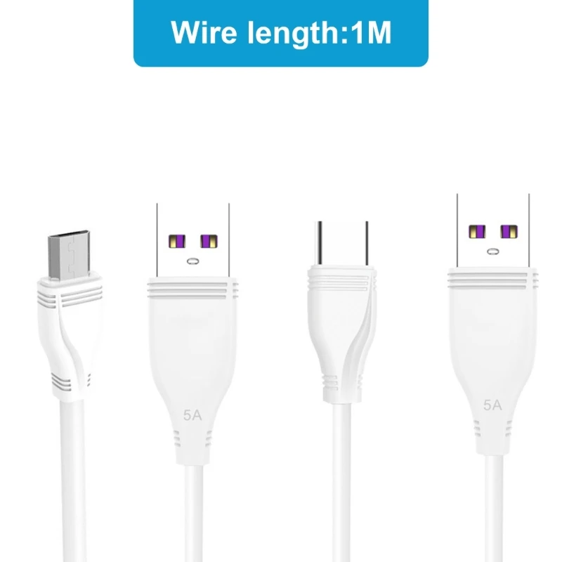 Flexibele Type C-kabel Type C naar USB A 5V5A oplaadkabel en datakabel