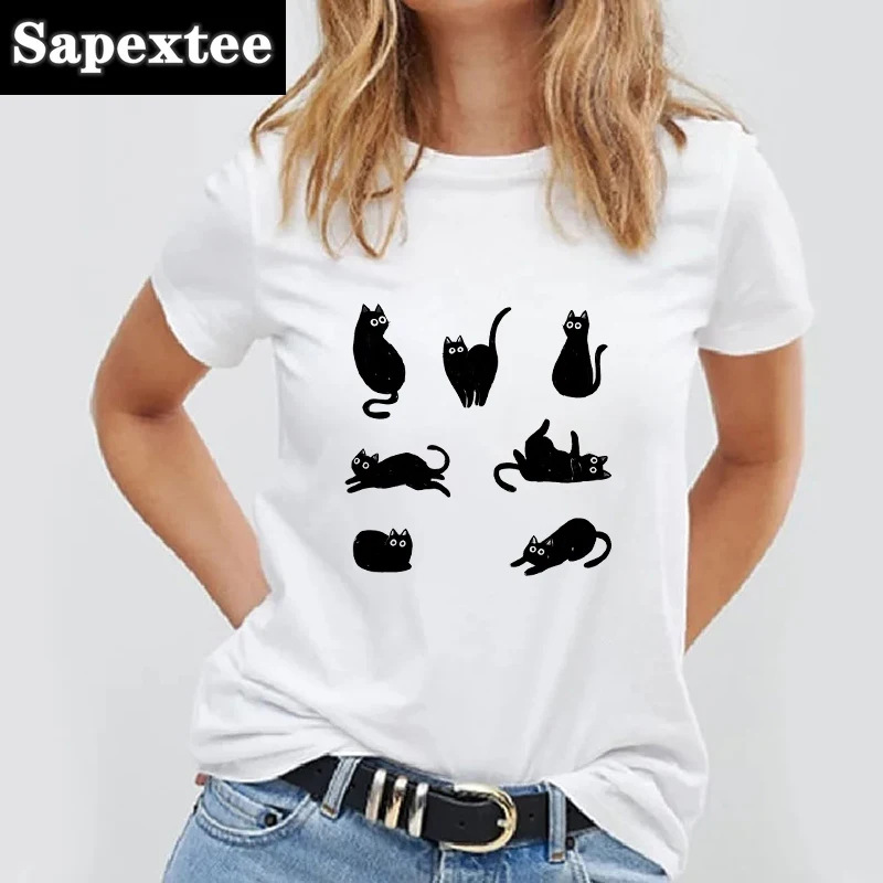 Women T Shirt Simple Design Tops panda Printed female Tee T Shirts Casual Basic Summer White T-shirt Kawaii Lady T-shirts 2021