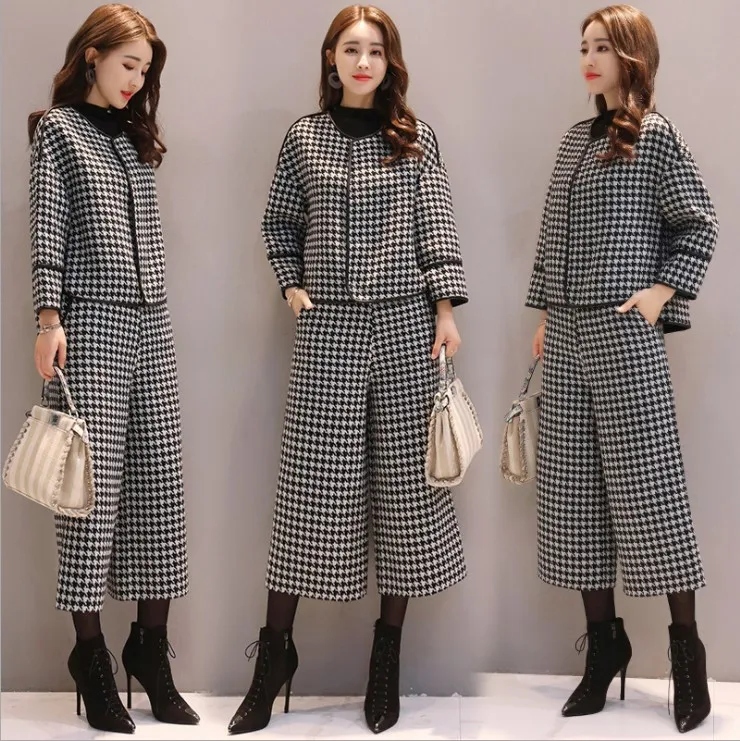 Women\'s Pants Suit 2023 Spring Winter Blazer Coat+ High Waist Trouser 2 Piece Set Casual Female Blazers Matching Set Outfits