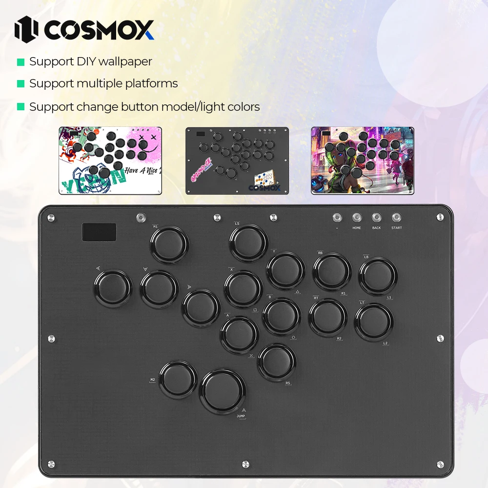 Haute42-COSMOX PC/PS3/PS4/PS5 스위치 용 레버리스 컨트롤러 키보드 스팀 파이팅 게임 조이스틱 지원 DIY 벽지