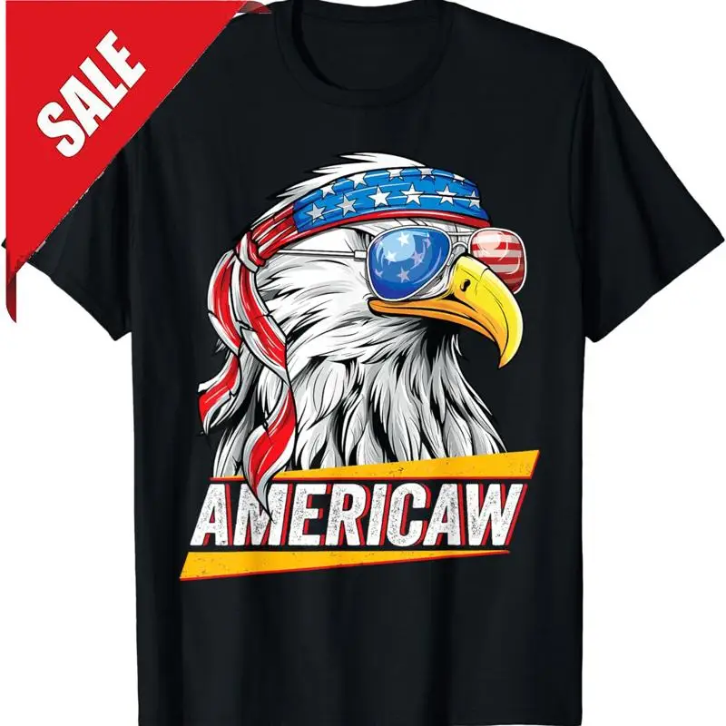 

Bald Eagle Americaw American Flag USA T Shirt Full Size